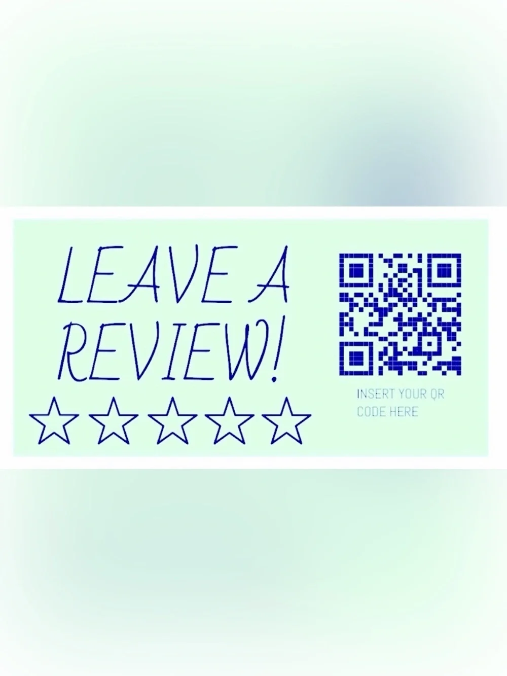 50 CUSTOM STICKERS - 2.25” x 1.25” - ‘LEAVE A REVIEW’ - W/ YOUR QR & CLOSET NAME
